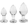 Adam & Eve Pink Gem Glass Butt Plug 3 Piece Set