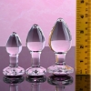 Adam & Eve Pink Gem Glass Butt Plug 3 Piece Set