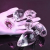 Adam & Eve Pink Gem Glass Butt Plug 3 Piece Set