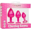 Calexotics Cheeky Gems Pink Silicone Butt Plug With Gem Base Training Kit