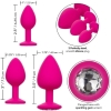Calexotics Cheeky Gems Pink Silicone Butt Plug With Gem Base Training Kit