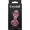 Crystal Flower Pink Glass 2.8" Butt Plug