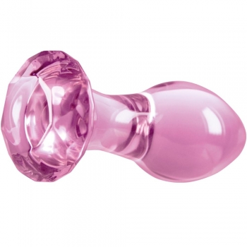 Crystal Gem Pink Glass 2.8" Butt Plug