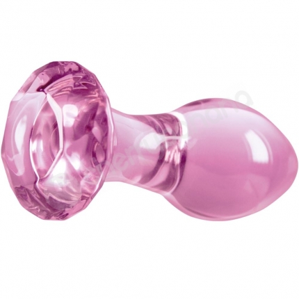 Crystal Gem Pink Glass 2.8" Butt Plug