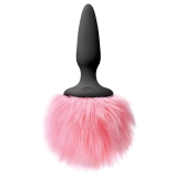 Tails Bunny Tail Mini Pink Fluffy 2.5" Silicone Butt Plug