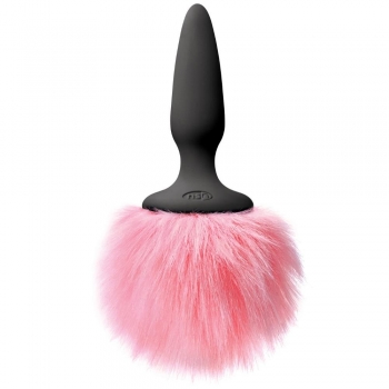 Tails Bunny Tail Mini Pink Fluffy 2.5" Silicone Butt Plug