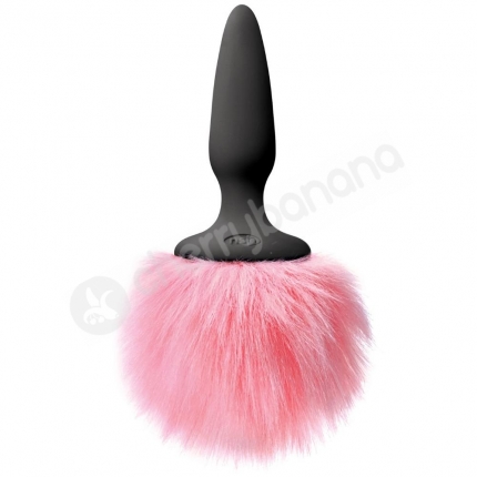 Tails Bunny Tail Mini Pink Fluffy 2.5" Silicone Butt Plug