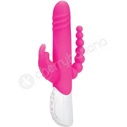 Rabbit Essentials Pink Double Penetration Rotating Rabbit Vibrator