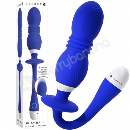 Gender X Play Ball Thrusting & Vibrating Double Orb Multi-Use Vibe