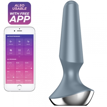 Satisfyer Plug-Ilicious 2 Grey 5.3" Vibrating App Controlled Butt Plug