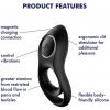 Satisfyer Legendary Duo Black Cock & Balls Vibrating Silicone Ring