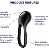 Satisfyer Majestic Duo Black Silicone Flexible Loop Vibrating Cock Ring