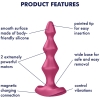 Satisfyer Lolli Plug 1 Red 5.7" Vibrating Silicone Anal Beads