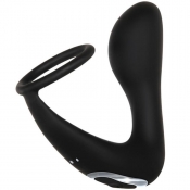 Adam & Eve Adam's Rechargeable Black Vibrating Prostate Pleaser & Cockring