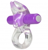 Play With Me Purple & Clear Bull Vibrating Cock Ring