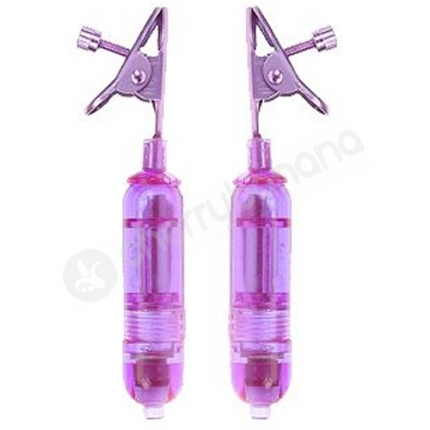 Purple Vibrating Nipple Clamps