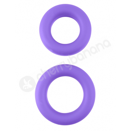 Neon Purple Stretchy Silicone Cock Ring Set 2 Pack