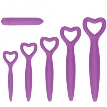 Ouch Silicone Vaginal Dilators With Bullet Vibe 6 Piece Set