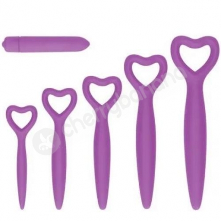 Ouch Silicone Vaginal Dilators With Bullet Vibe 6 Piece Set