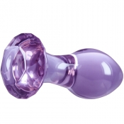 Crystal Gem Purple Glass 2.8" Butt Plug