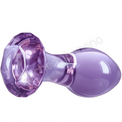 Crystal Gem Purple Glass 2.8" Butt Plug