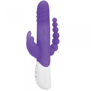 Rabbit Essentials Purple Double Penetration Rotating Rabbit Vibrator