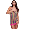 Lapdance Rainbow Lace Mini Dress Fits Approx 6-18 AU