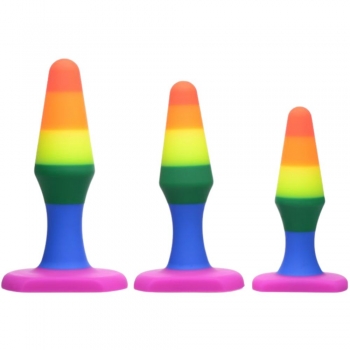 Frisky Rainbow Ready Anal Trainer 3 Piece Plug Set