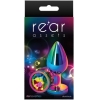 Rear Assets Rainbow Metal 2.4" Butt Plug With Rainbow Gem Base