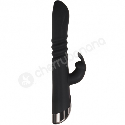 Evolved Rapid Rabbit Black Powerful Thrusting Vibrator With Clitoral Stimulation