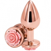Rear Assets Medium Rose Pink & Rose Gold Butt Plug