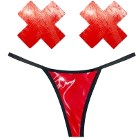 Vixen Wet Vinyl Panty & Pastie Set