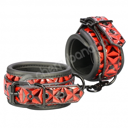 Cherry Banana Thrill Red Faux Leather Wrist Cuffs Cherry Banana Thrill Red Faux Leather Wrist Cuffs