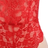 Cherry Banana Red Floral Lace Bodysuit With Adjustable Neck & Back Straps