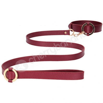 Ouch Halo Red & Gold Luxury Collar With Leash Ouch Halo Red & Gold Luxury Collar With Leash