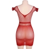 Cherry Banana Red Crotchet Mesh Mini Chemise Dress