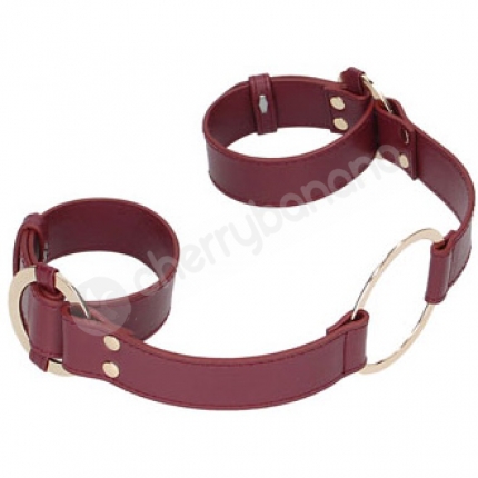 Ouch Halo Red Belted Handcuffs With Connector Ouch Halo Red Belted Handcuffs With Connector