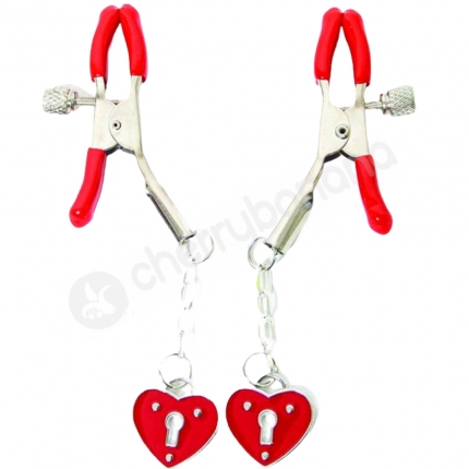 Sexy AF Clamp Couture Red Hearts Nipple Clamps