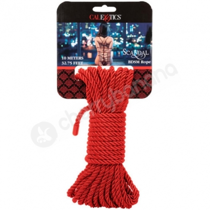 Scandal BDSM Red Silky Shibari Rope 10m