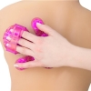 Roller Balls Massage Glove Pink Adjustable & Reversible Massager With 9 Metallic Balls