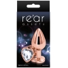 Rear Assets Rose Gold Metal 2.4" Butt Plug With Clear Heart Gem