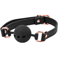 Bondage Couture Black Silicone Ball Gag With Rose Gold Hardware