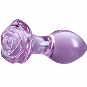 Crystal Rose Purple Glass 2.8" Butt Plug