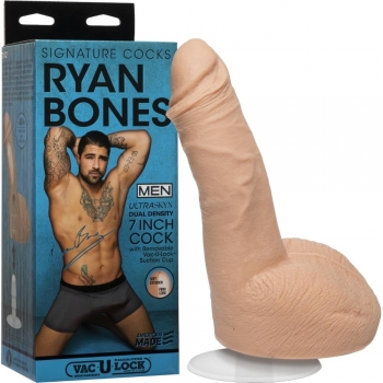 Signature Cocks Flesh 7" Ryan Bones Ultraskyn Cock With Removable Vac-U-Lock™ Suction Cup