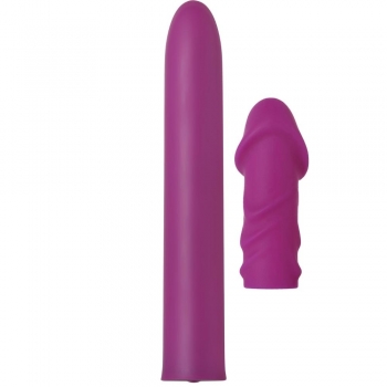 Adam & Eve Eve's Satin Slim Rechargeable Vibe With Bonus Silicone Sleeve