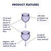 Satisfyer Feel Good Purple Menstrual Cups 2pk