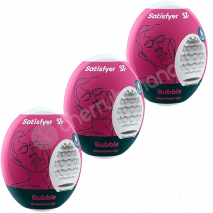 Satisfyer Masturbator Eggs Bubble Skin-Like Masturbation Sleeve 3 Pack