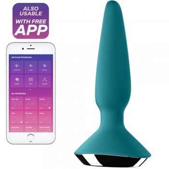 Satisfyer Plug-Ilicious 1 Green 5.3" Vibrating Silicone Butt Plug