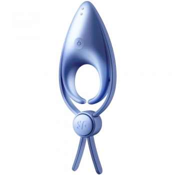 Satisfyer Sniper Cock Ring Blue Adjustable With Clit Stimulator