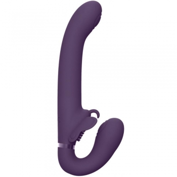 Vive Satu Pulse Wave & Vibrating Strapless Purple Strap-On Vibrator